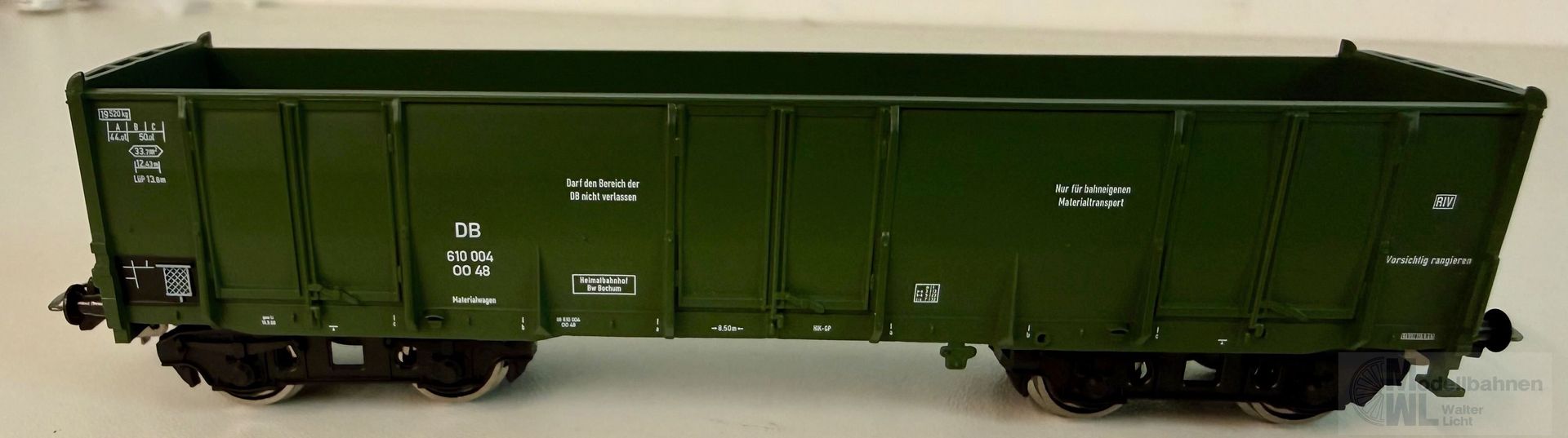 Piko 72257 - Güterwagen offen DB Ep.III Bahndienst grün H0/GL